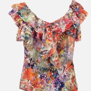 NWT Ralph Lauren Italy Purple Label Desarae Blouse Sz 18 Linen Silk Blend